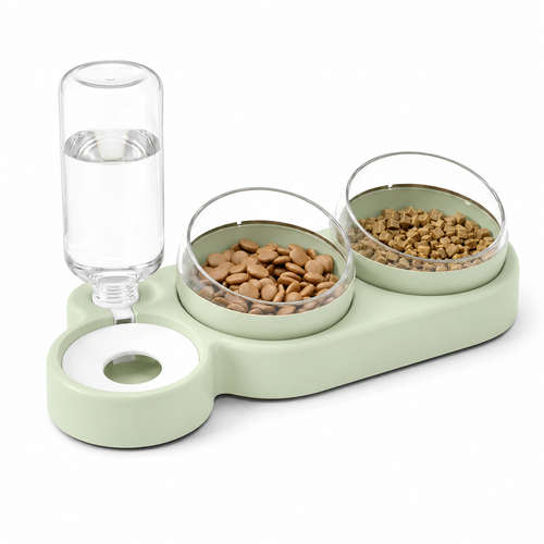Comedero Bebedero 3 en 1 — Comida y Agua Siempre Listas, Sin Desorden